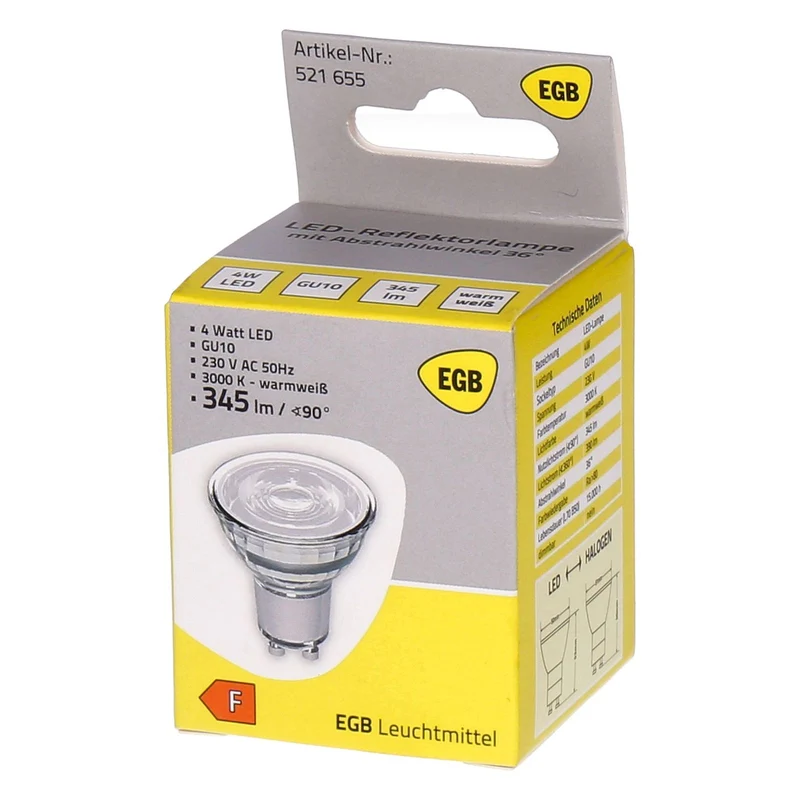 LED-Lampe GU10 4W 345lm 3000K