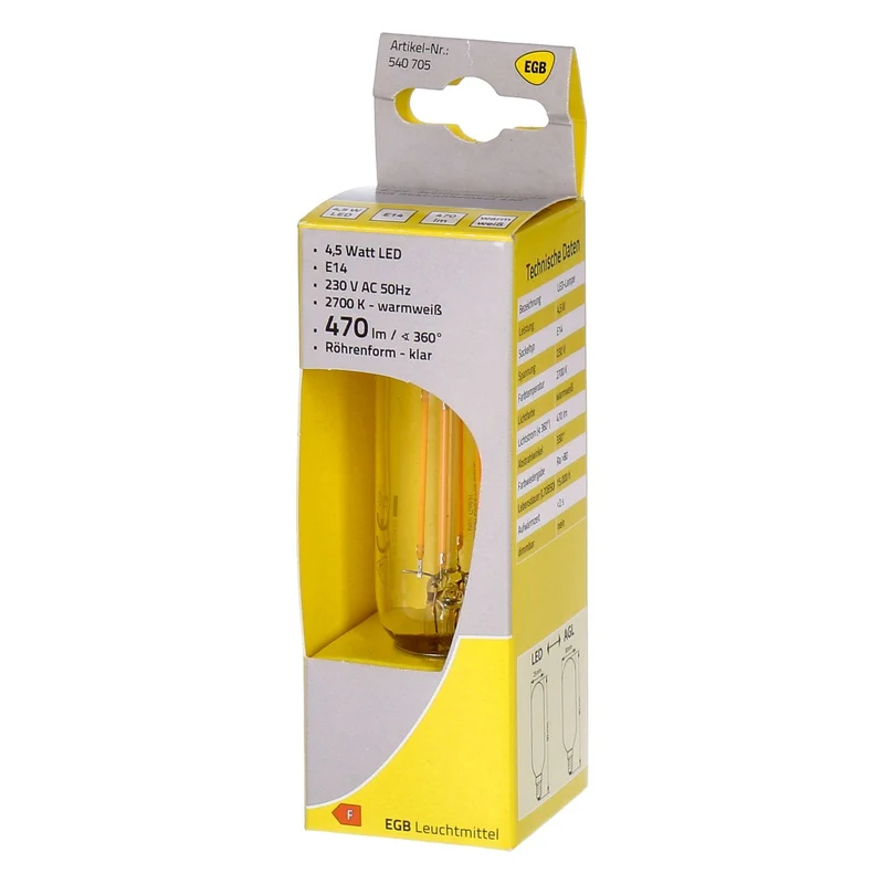 EGB Röhrenlampe 4,5W E14 klar