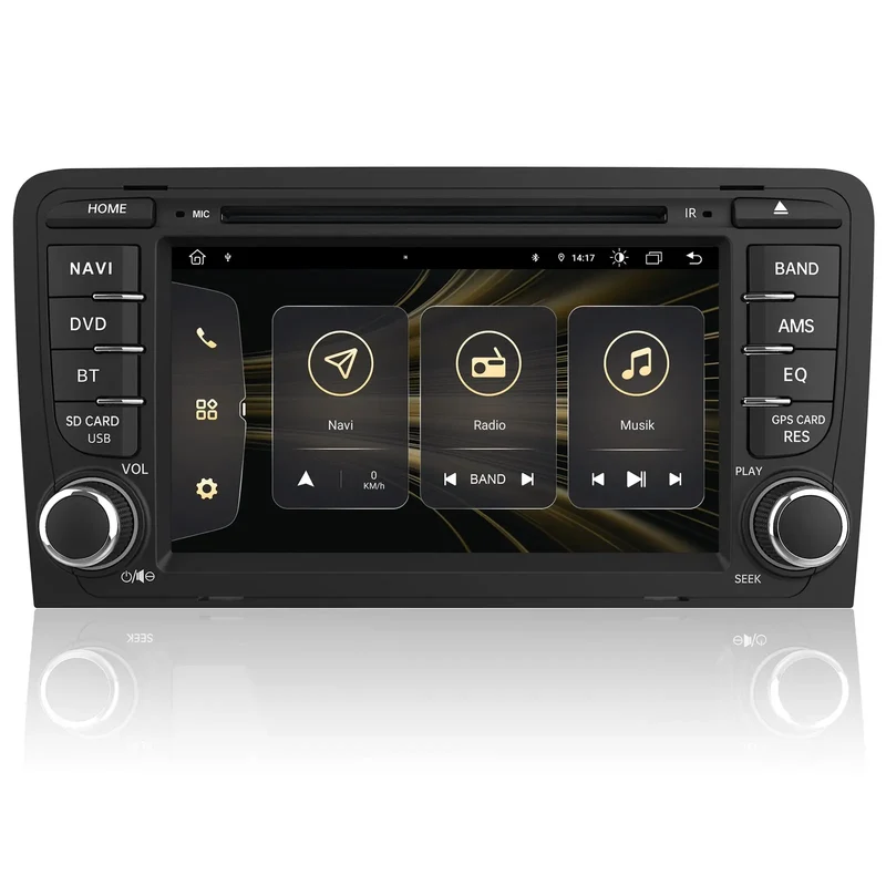 AWESAFE Android 13 2GB+32GB Radio Coche 7 Pulgadas con Pantalla Táctil 2 DIN para Audi A3/S3/RS3, Autoradio con Bluetooth/GPS/FM/CD DVD/USB/SD/WiFi/Carplay, Apoyo Mandos Volante y Aparcamiento