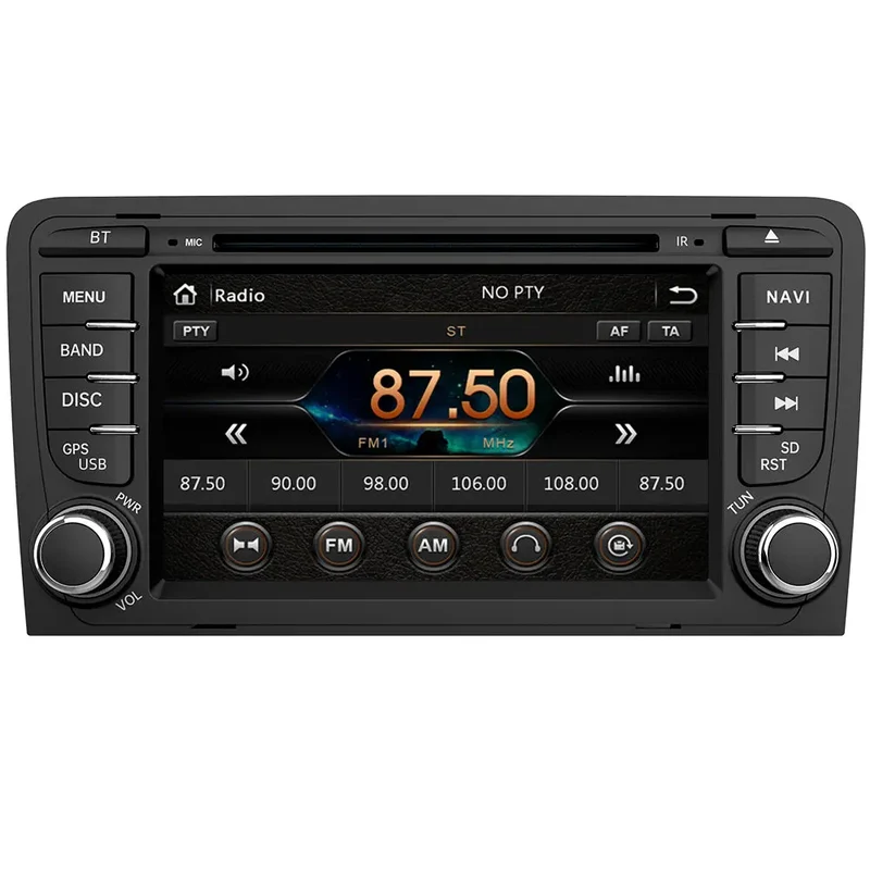 AWESAFE Autoradio 2 Din per Audi A3 S3 RS3 8P 2006-2012 (Windows) 7 Pollici Car Stereo Radio con Funzione CD DVD SD USB DAB Bluetooth MirrorLink Controllo del volante (DAB Antenna esclusa)