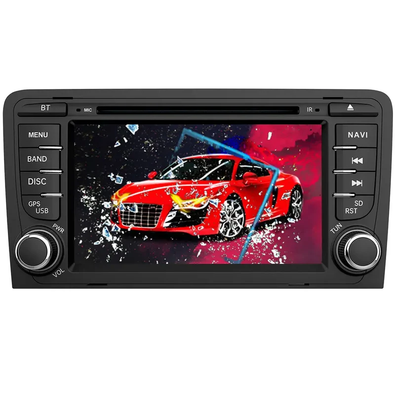 AWESAFE Autoradio 2 Din pour Audi A3 8P/S3/RS3/Sportback avec 7 Pouces Écran Tactile,Lectuer CD DVD avec Bluetooth GPS FM RDS USB SD Dab,Support Mirrorlink/Commandes au Volant/Aide au Stationnement