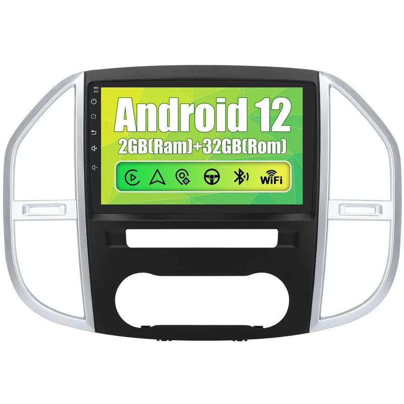AWESAFE Autoradio Android 12 pour Mercedes Benz Vito (2014-2020) avec [2Go+32Go] 10,1 Pouces Carplay San Fil/Android Auto GPS WiFi Bluetooth USB FM RDS/Commandes au Volant/Aide au Stationnement