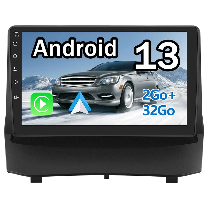 AWESAFE Autoradio Android 13 pour Ford Fiesta (2009-2014) [2Go+32Go] avec 9 Pouces Écran Tactile Carplay Android Auto GPS Bluetooth Wi-FI/Commande au Volant/Aide au Parking