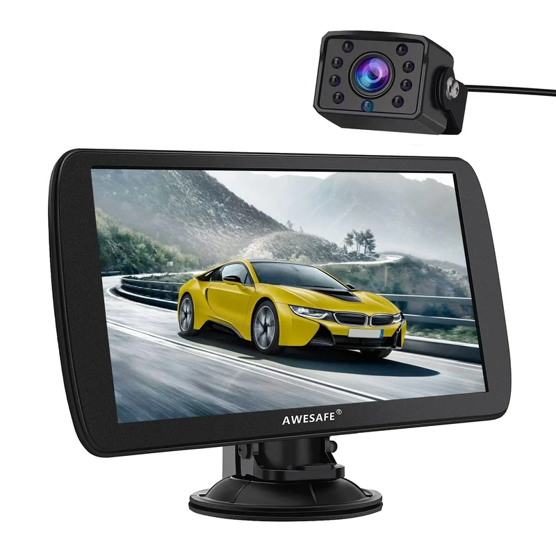 AWESAFE GPS Navigationsgerät Auto LKW 9 Zoll mit Bluetooth FM Rückfahrkamera 2025 Europa Karte inklusive lebenslange Updates