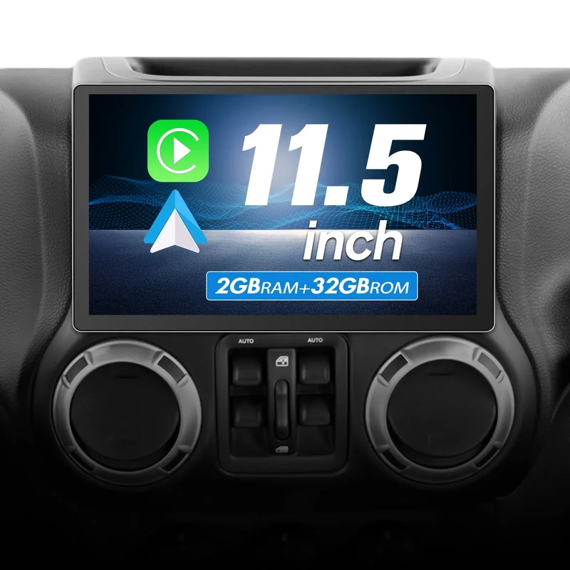 AWESAFE Android Radio Replacement 11.5 Inch with CarPlay for Jeep Wrangler JK Gand