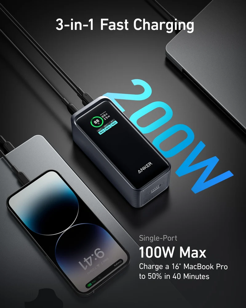 Anker Prime 20,000mAh Power Bank (200W)