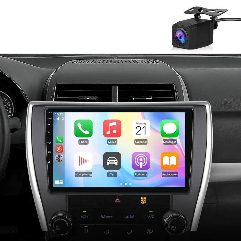 AWESAFE 64GB Car Radio for Toyota Camry 2015-2017 10.1'Touchscreen Carplay for Toyota Camry 2015-2017 10.1-inch Touchscreen with Wireless Carplay Android Auto Camera Bluetooth Mirror Link GPS WiFi