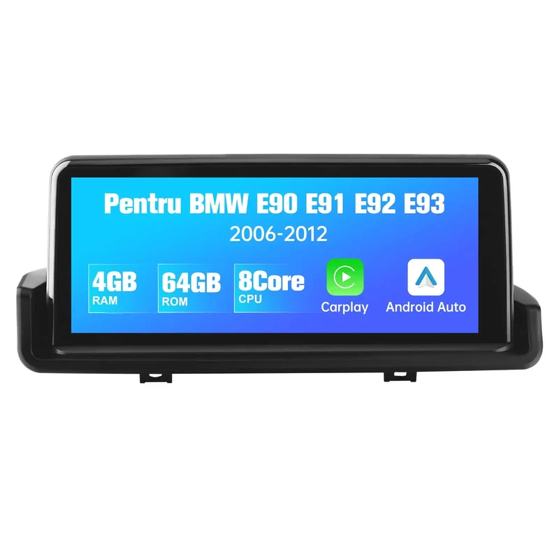 AWESAFE Radio Android pentru BMW E90/E91/E92/E93 (2008–2012), fără ecran original, Octa-Core, 4 GB RAM + 64 GB ROM, ecran tactil de 10,25", compatibil cu sistemul original al vehiculului, Android Auto, CarPlay și Bluetooth