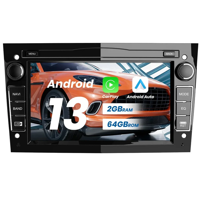 AWESAFE Radio Android 15 pentru Opel Zafira, Astra, Meriva, Corsa, Vivaro, Antara, Vectra, Signum, Combo, Tigra și Agila, 2 GB + 32 GB, ecran tactil de 7", CarPlay, Android Auto, Bluetooth, navigație și control de pe volan