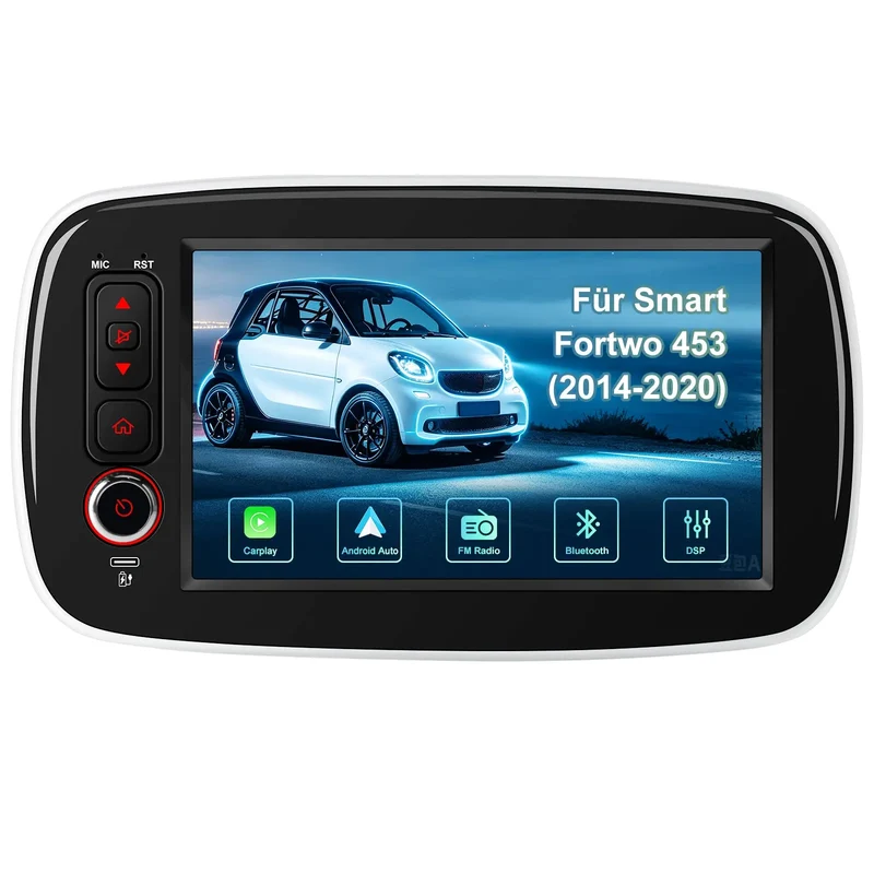 AWESAFE Autoradio für Mercedes Smart Fortwo 453 2014-2020, 2GB+64GB, Android 15 mit CarPlay und Android Auto, 8 Zoll Touchscreen