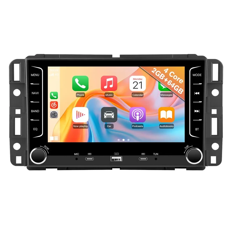 AWESAFE 4Core 64GB Car Radio for Chevy Silverado 1500 2500 3500 2007-2013,for Silverado GMC Sierra Acadia Touch Screen Android Stereo, CarPlay Android Auto, AM FM DSP, Backup Camera