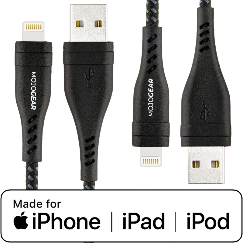2x MOJOGEAR Apple Lightning auf USB-Kabel Extra Stark [DUOPACK]