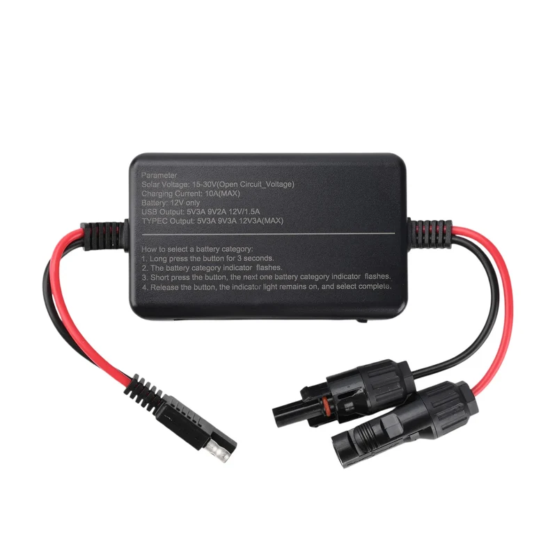 2026 New MPPT Solar Controller 12V 10A USB Type Port Solar Photovoltaic Controller For lead-acid And Lithium Batteries