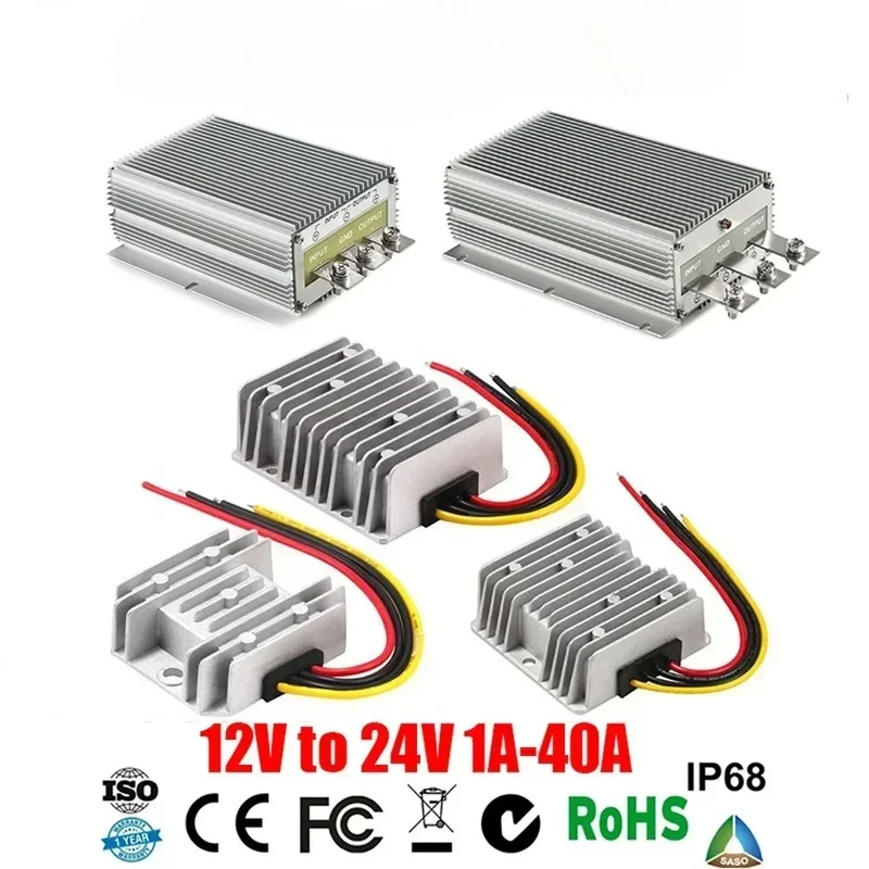 12V TO 24V 1A-30A Boost DC DC Converter Power Module Step Up Booster 12 volts to 24 volts Voltage Regulator Transformer for Cars
