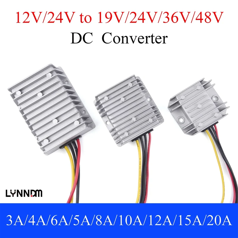 1*12V to 19V/24V/36V/48V Electric power convertersr Auto Boost Regulator 3A 5A 8A 10A 12A 15A Step-Up Voltage Power Module