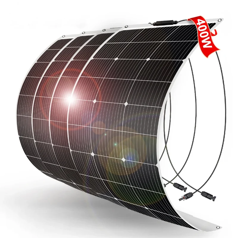 4PCS 12V 100W Flexible Mono Solar Panel for Car Battery Boat Home 200w 400w 1000w Solar System Dokio