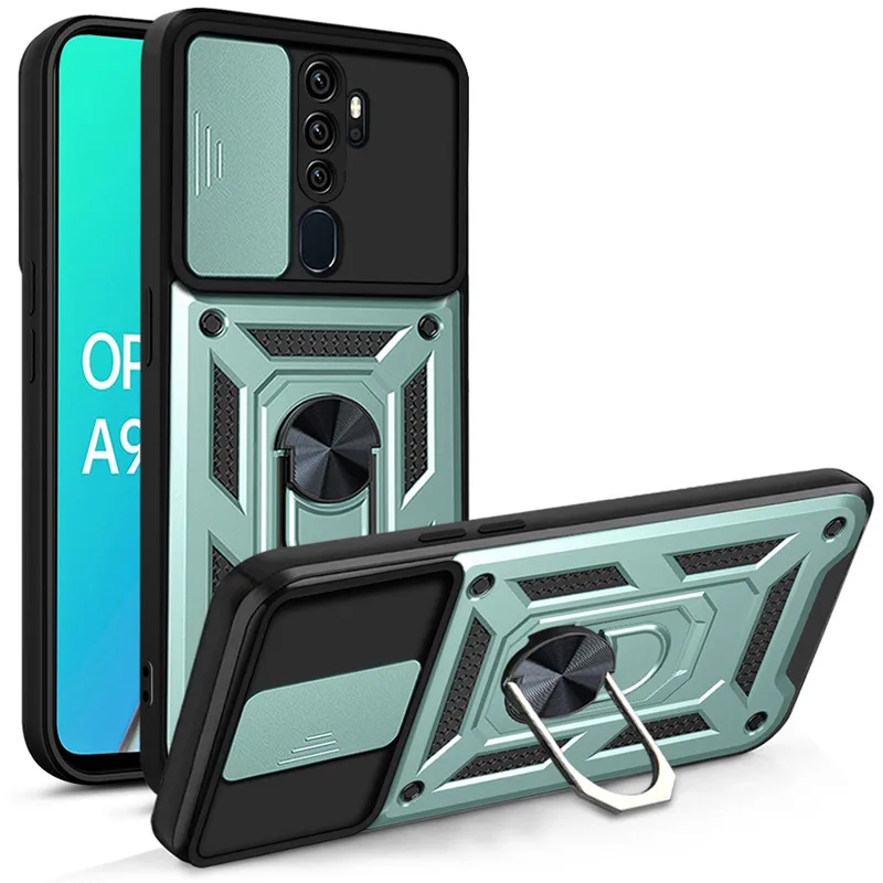 For OPPO A5 A9 2020 Case Shockproof Armor Magnetic Ring Stand Holder Back Cover for OPPO A3S A5S A7 Phone Cases