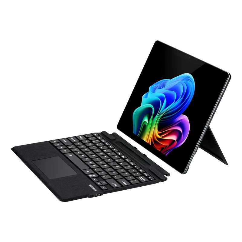 ProElite Keyboard for Microsoft Surface Pro 8/Pro 9/Pro 10/Pro 11/X, Detachable Wireless Bluetooth TouchPad Keyboard Surface Pro 8/9/10/11/X with Pencil Holder & Built-in 7-Colors Backlit, Black