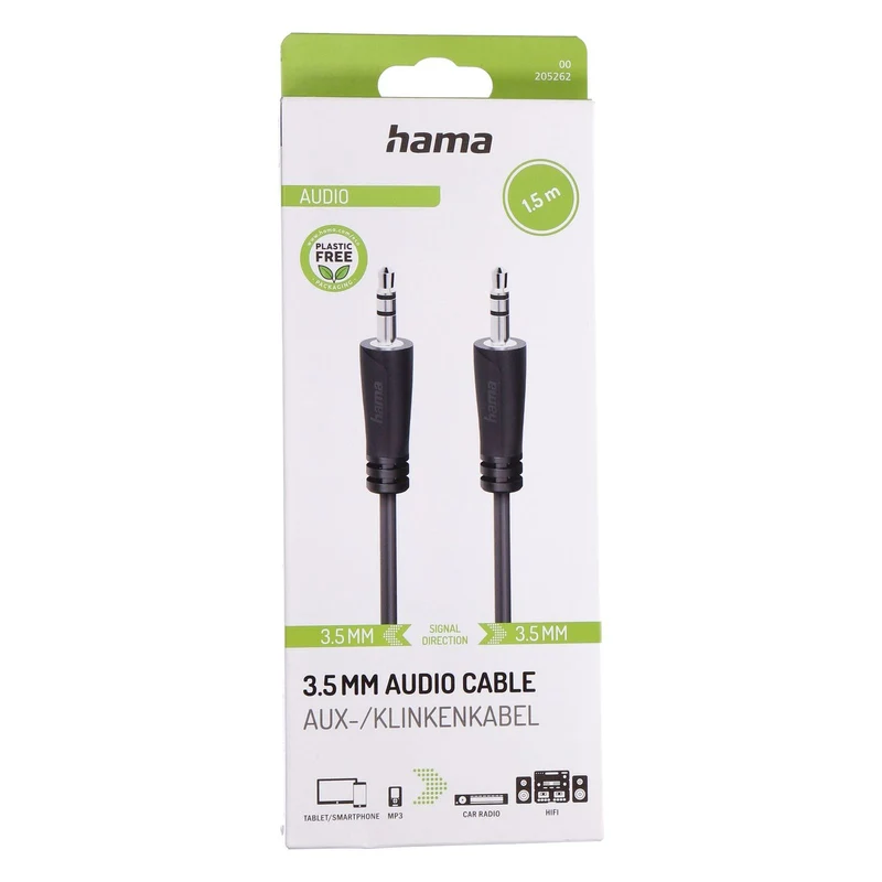 Hama 3,5MM Audio Kabel AUX-/Klinkenkabel 1,5m