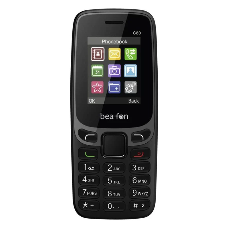 Beafon C80 4,5 cm (1.77) 67 g Schwarz Einsteigertelefon