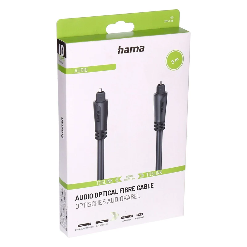 Hama 00205135 Audio-Kabel 3 m Toslink Schwarz