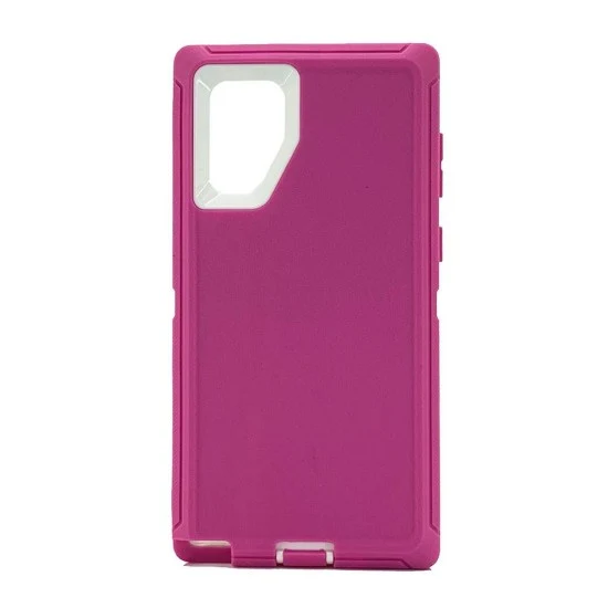 Defender Case w/ Clip For Samsung Note 10 Plus (pink+white)