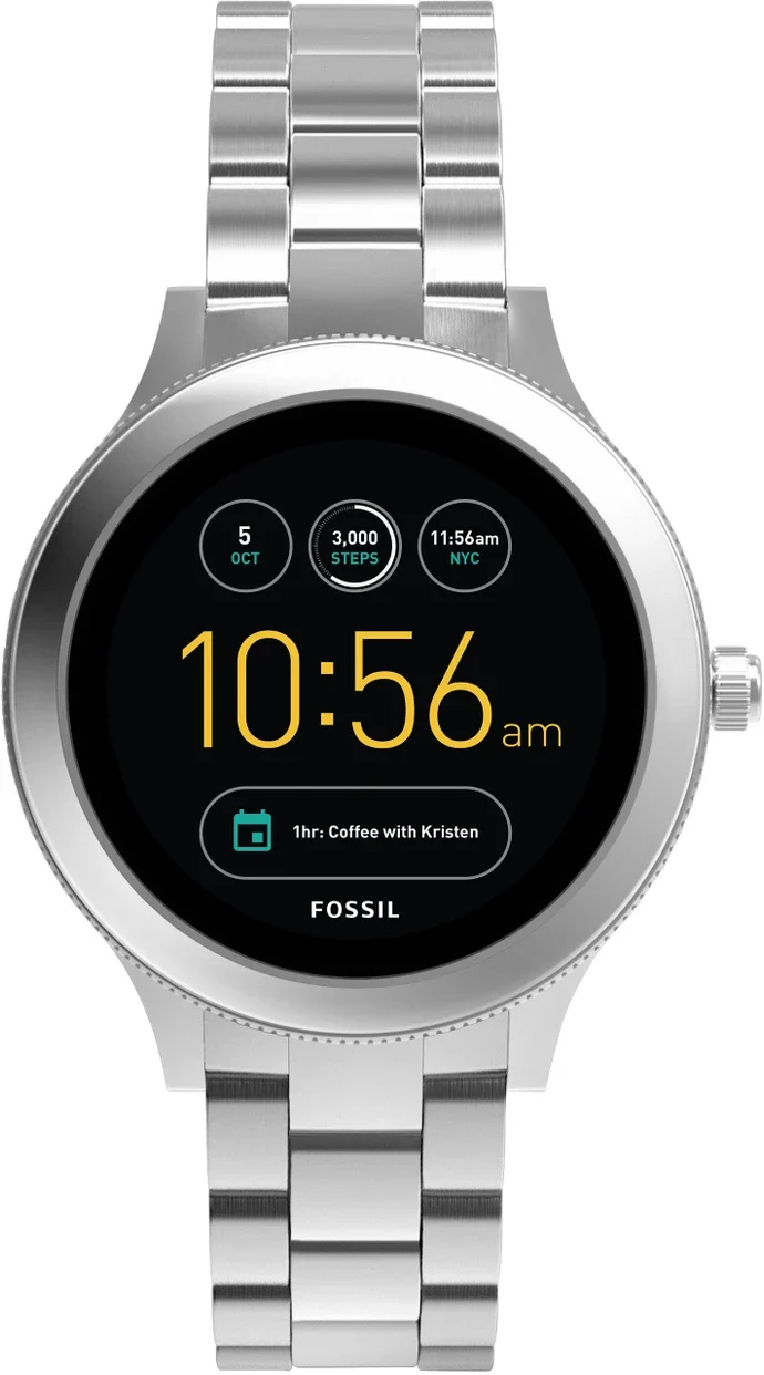 FOSSIL Q Venture Smartwatch (Silver Strap, Regular)