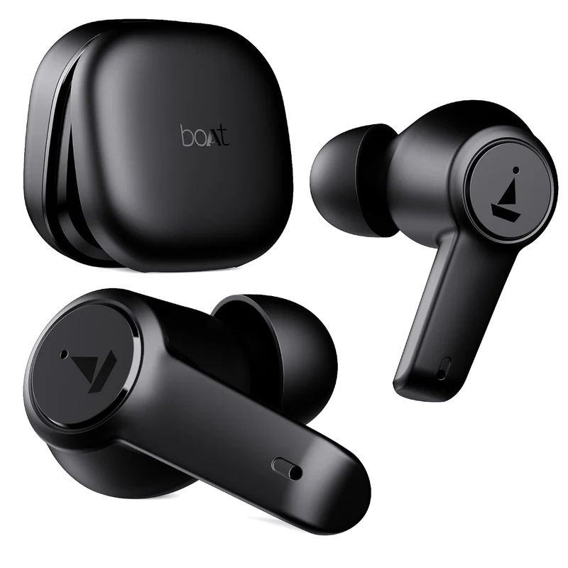 boAt Airdopes 413ANC True Wireless Earbuds with Active Noise Cancellation, 2 Mics ENx Tech, Signature Sound, Touch Gesture, 20 Hours Playback, ASAP Charge & Ambient Mode(Carbon Black)