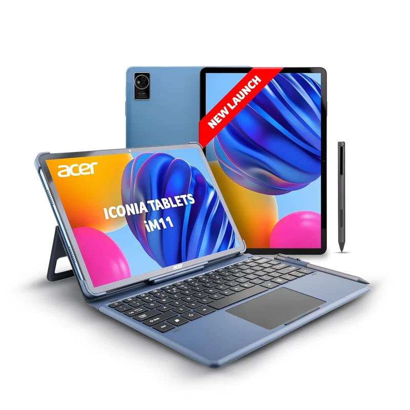 Acer Iconia Tab iM11-12M with Stylus Pen | 11.45” IPS Display, G99-8781 Processor, 8GB RAM + 256GB Storage, 16MP Rear+8MP Front Camera,Wi-Fi + 4G LTE(Calling), Android 14,BT 5.2, Slim Metal Body,Blue