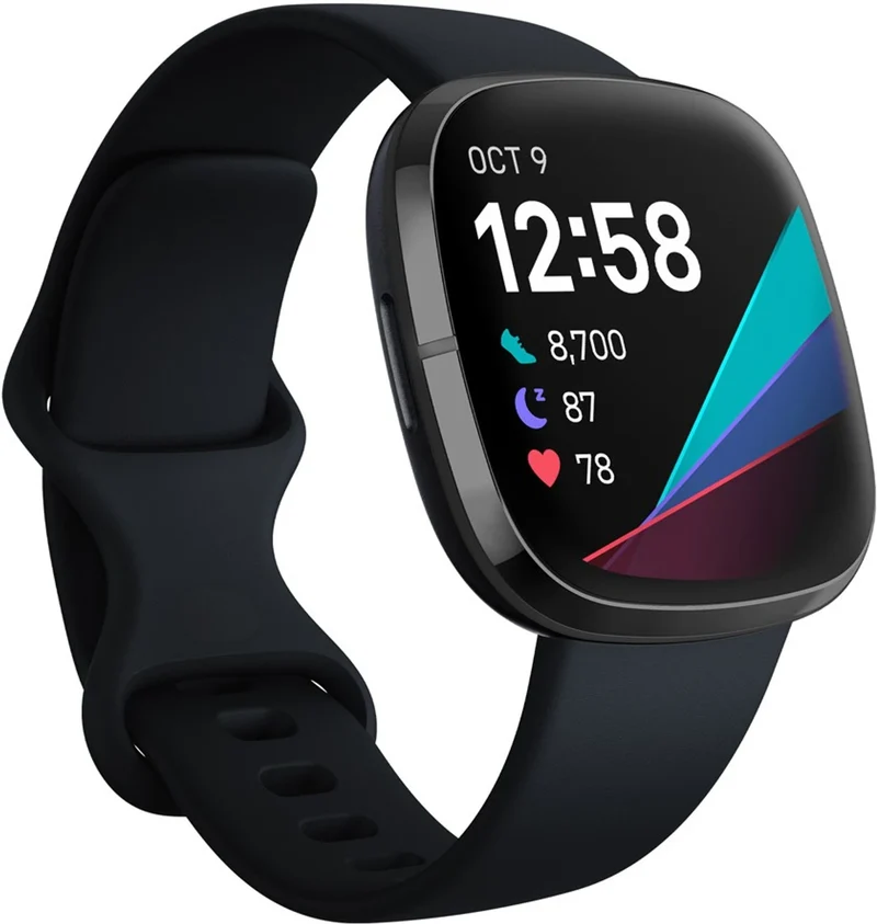 Fitbit Sense Advanced Smartwatch with Tools for Heart Health, Stress Management & Skin Temperature Trends (Black Strap, Regular)