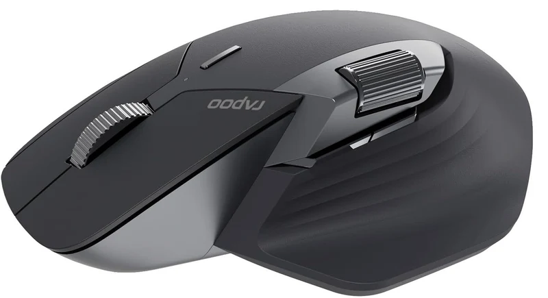 Rapoo MT760L Wireless Bluetooth Mouse, Ergonomic Design, 4 Adjustable DPI, 8 Programmable Buttons, 90 Days Battery Life, Matte Black