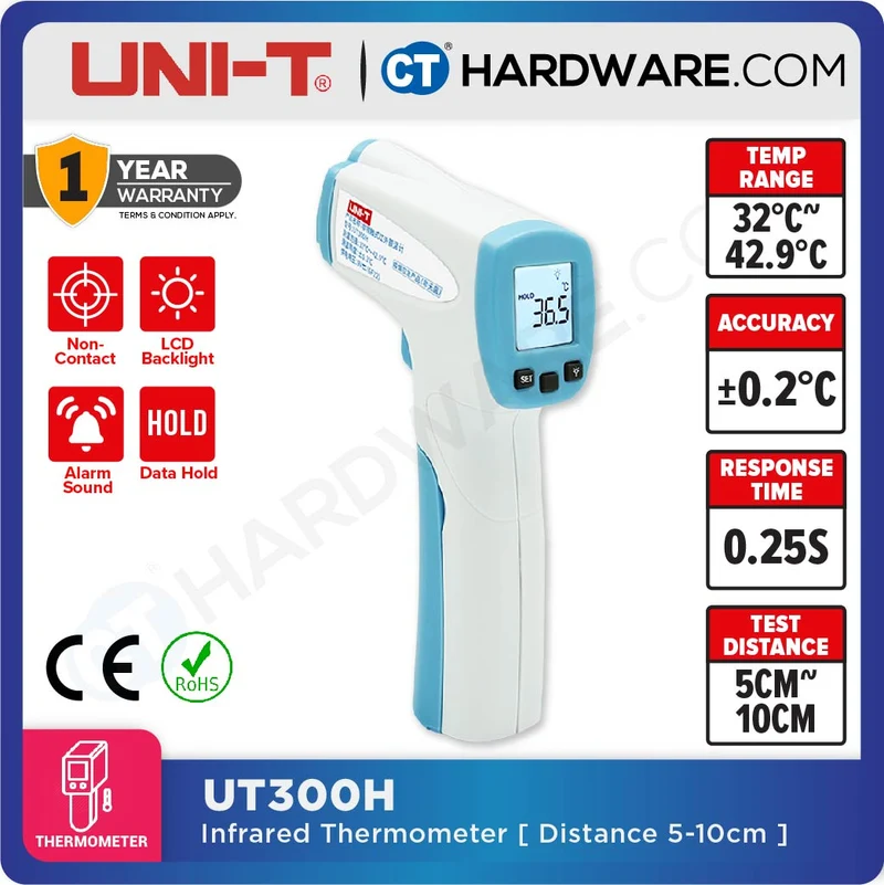 UNI-T UT300H INFRARED THERMOMETER 32 - 42.9°C | DISTANCE 5-10CM