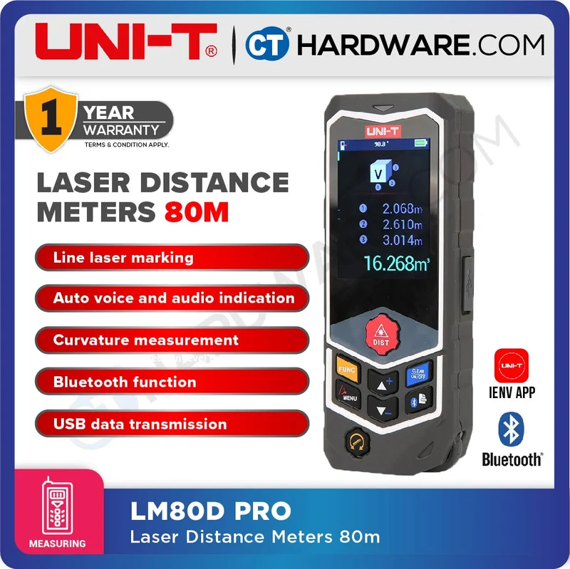 UNI-T LM80D PRO LASER DISTANCE MEASURE 80 METER [ LM80DPRO ]