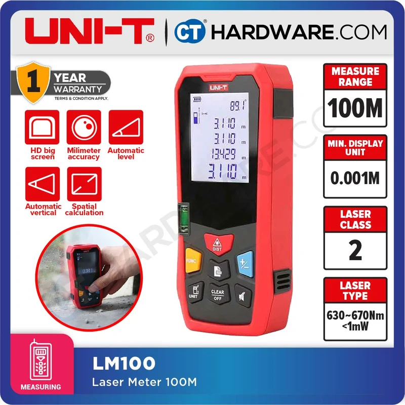 UNI-T LM100 LASER DISTANCE METER 100 METER
