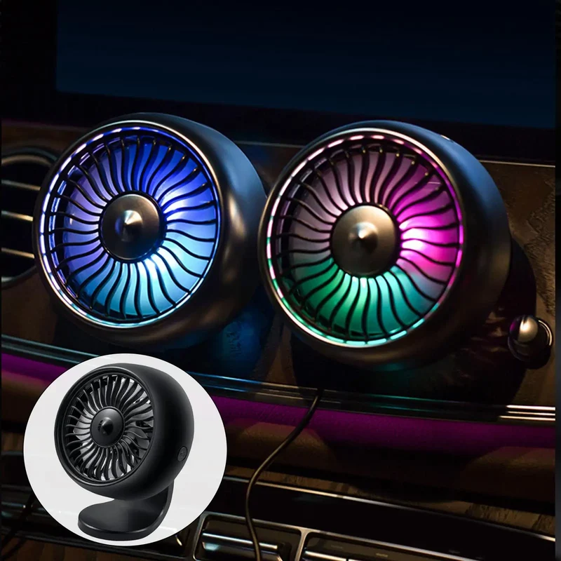 Car Mini Vent Colorful Speed USB Fan for SUV
