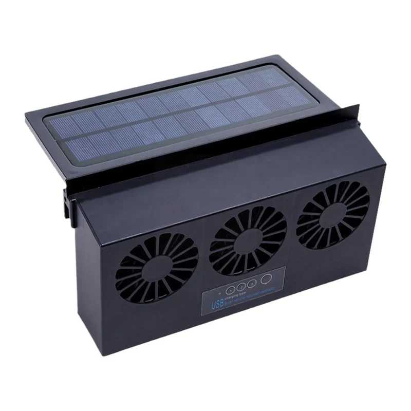 6th Generation Car Ventilation USB Exhaust Fan Cooler Powered Air Auto Power Ventilator Solar Supply Vent Dual-mode