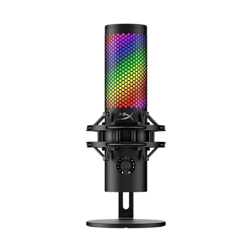 HyperX QuadCast 2 S – USB Microphone for Streamers and Content Creators, 32-bit bit Depth 192kHz Sampling Rate, 100+ aRGB LEDs, PC Win11, Mac, Steam Deck, USB-C - Black