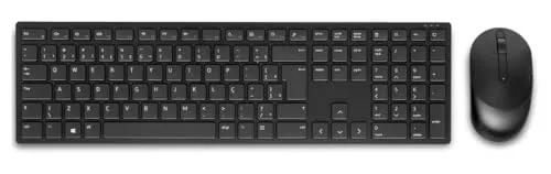 Dell KM5221W Pro Wireless Keyboard and Mouse, Plunger, QWERTY International English, Volume, Mute Hot Keys, 3 Buttons, 1600 dpi, 2.4 GHz, 3 Years - Advanced Exchange Warranty