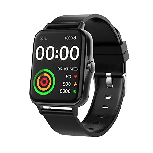 AQFIT W12 Smartwatch IP68 Water Resistant | 1.69” Full Touch Screen Display | Up to 7 Days of Battery Life | Integrated Health Check | 5.0 Bluetooth | for Men and Women(Black)