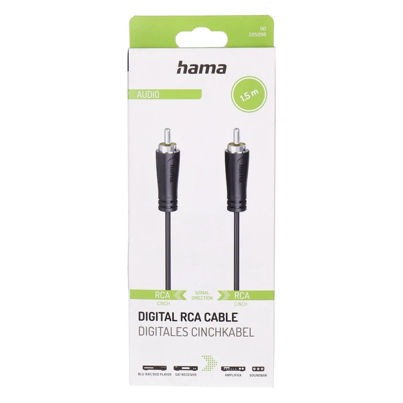Hama 00205098 Audio-Kabel 1,5 m RCA Schwarz