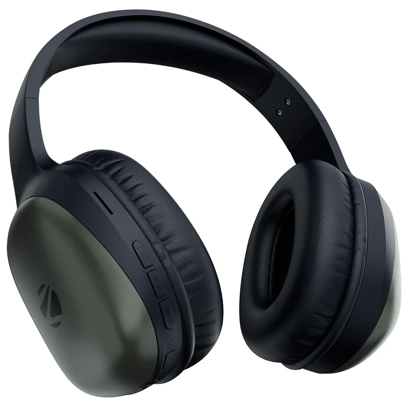Zebronics Thunder Pro (2026 Upgrade) Wireless Headphones, BT v6.0, Up to 60h Playback, Dual Pairing, 40mm Drivers, ENC, Gaming Mode, Deep Bass, AUX & microSD, Rapid Charging (Olive Green)