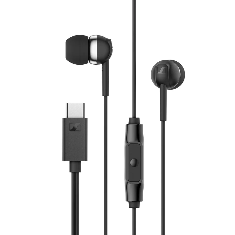 Sennheiser CX 80U Wired in-Ear Earphones with in-Line Microphone, One Button Smart Control, Lightweight Design, USB Type-C, 3 Ear Tip Sizes, 1Y Warranty, Voice Control, Black