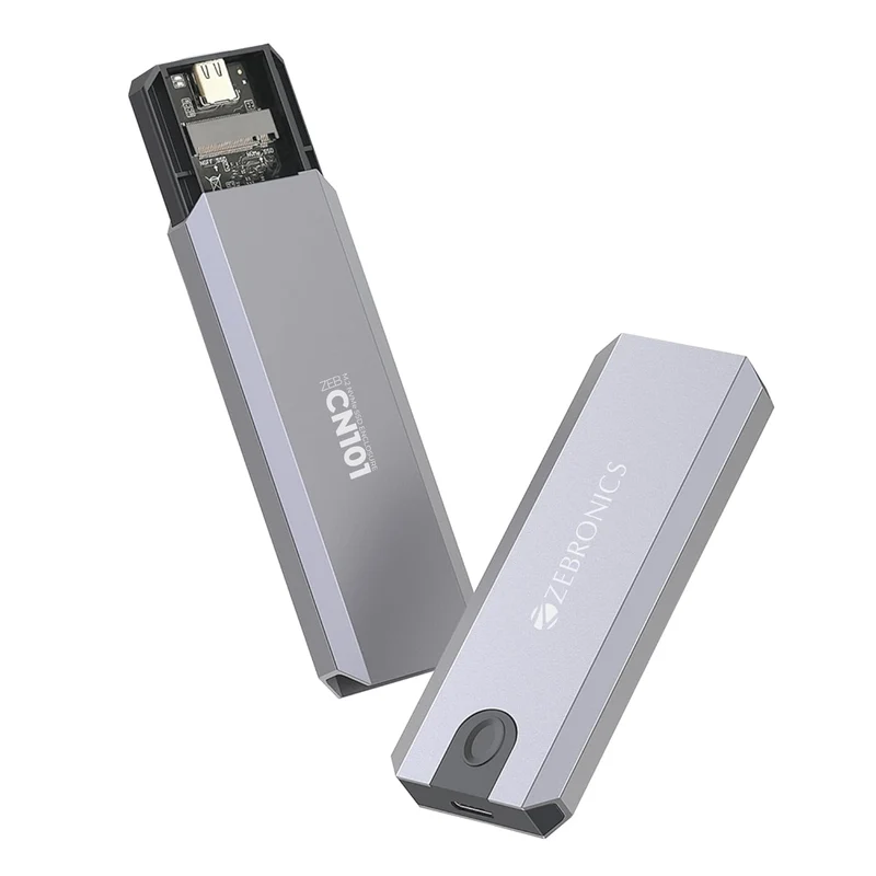 Zebronics M.2 NVMe Enclosure, PCIe 3.0, Max. 8TB Storage, Upto 10Gbps Transfer Speed, Supports 2230/2242/2260/2280, Type-C 3.2 Gen2 Connector, Windows, Mac, Linux Support, Aluminum Case (CN101)