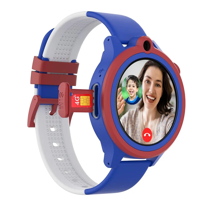 WatchOut Next-Gen+ Smart Watch for Kids, GPS Watch for Kid Tracker, with Sim Slot 5G, Video & Voice Calling, Heart Rate & Fever Alert, SOS Emergency Alerts, Smart Watch for Kids 3-13 (Captain Blue)