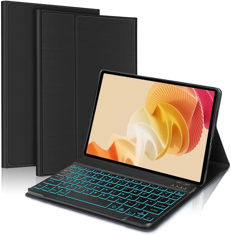 ProElite Keyboard case for Realme Pad 2 11.5 inch Magnetic Detachable Wireless Bluetooth Keyboard Case Built-in 7-Colors Backlit, Black