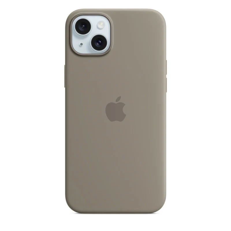 Apple Silikon Case mit MagSafe für iPhone 15 Plus Tonbraun