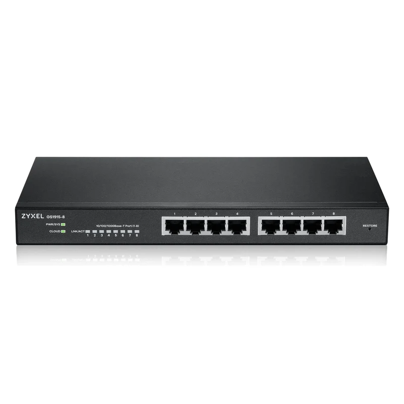Zyxel GS1915-8 Managed L2 Gigabit Ethernet (10/100/1000) Schwarz