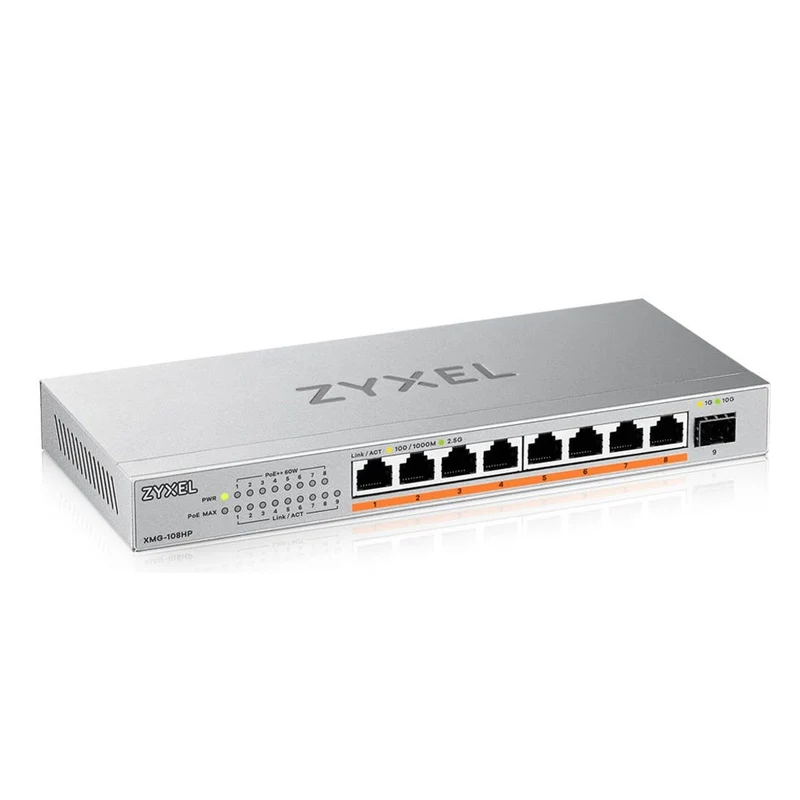 Zyxel XMG-108HP Unmanaged 2.5G Ethernet (100/1000/2500) Power over Ethernet (PoE)