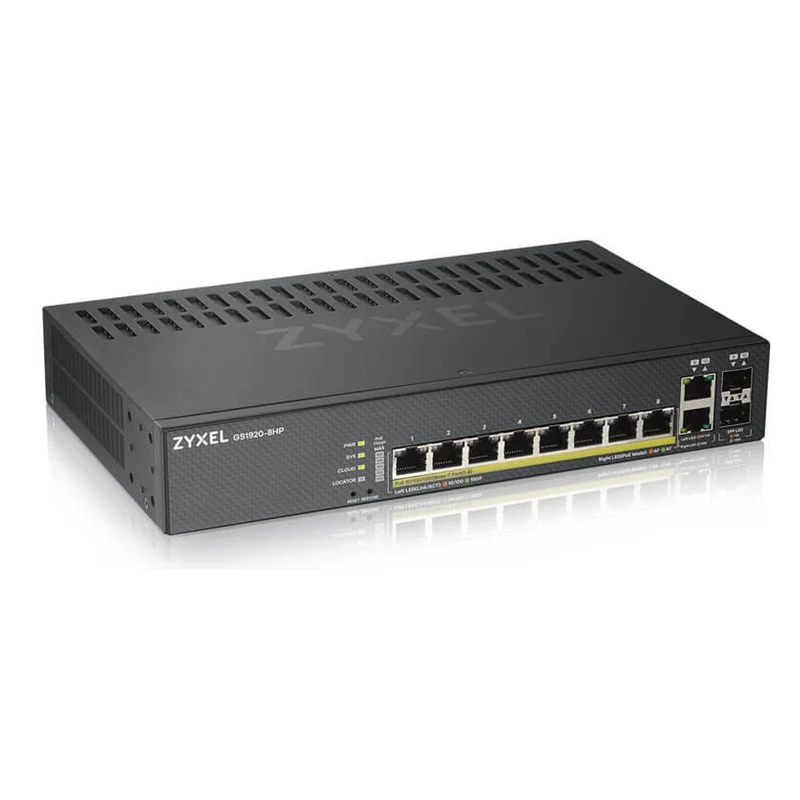 Zyxel GS1920-8HPV2 Managed Gigabit Ethernet (10/100/1000) Power over Ethernet (PoE) Schwarz