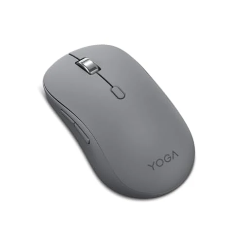 Lenovo Yoga Bluetooth Silent Mouse, 3 Level DPI Adjustment, 36 Month Battery Life, Bluetooth 5.3, 3 Device Paring, Whisper Quiet, Programmable Buttons, Smooth Finish, Luna Grey